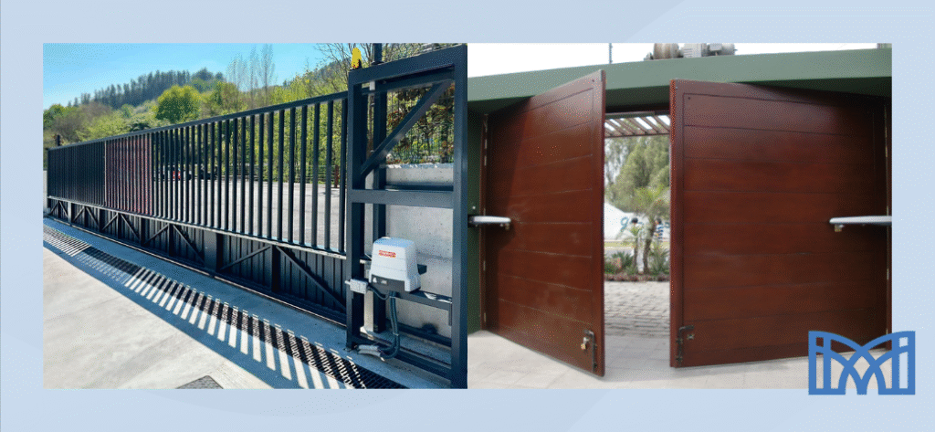 Puerta corredera y puerta abatible automatizadas instaladas en viviendas de León