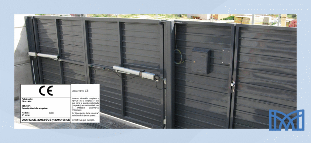 Puerta automática en León con sistema de motorización adaptado al Marcado CE