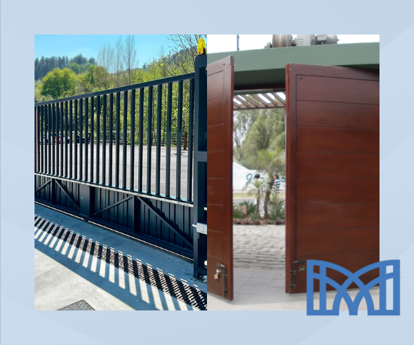 Puerta corredera y puerta abatible automatizadas instaladas en viviendas de León
